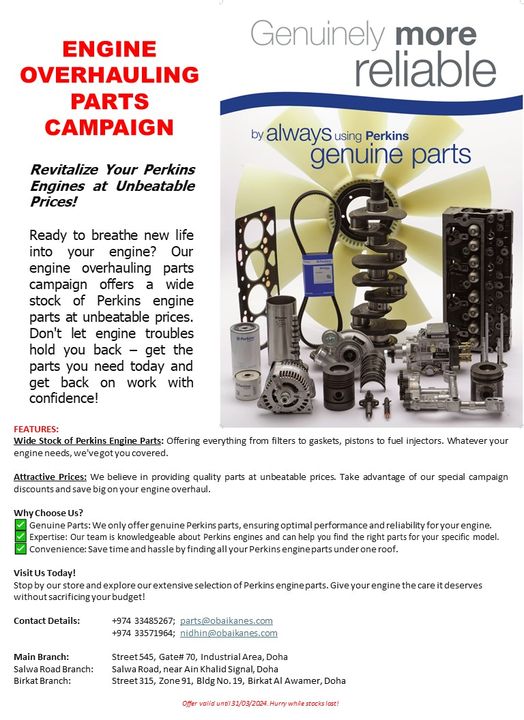 Perkins Engine Overhauling Parts Campaign